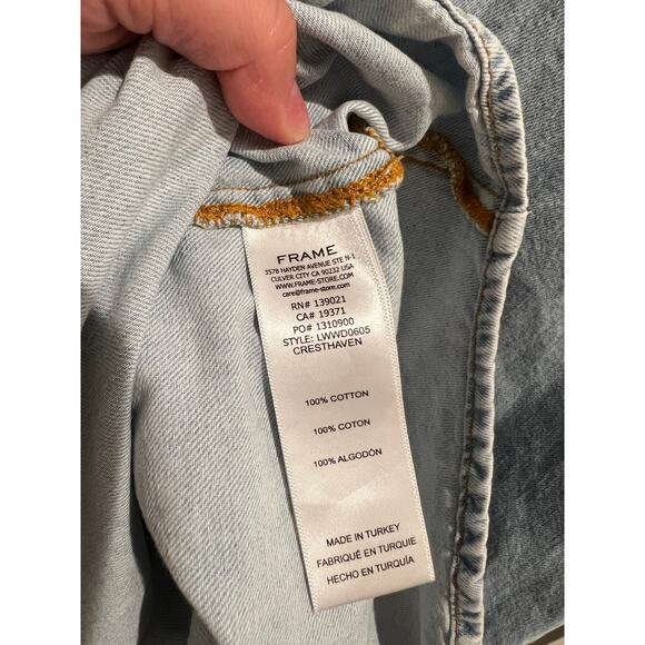 FRAME Rosette Sleeve Shirt Dress in Cresthaven size XS - Picture 5 of 12